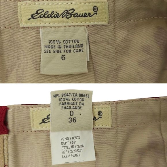 Eddie Bauer Floral Print Straight Pencil Skirt Womens Size 6 Cotton Tan Burgundy - Picture 7 of 11